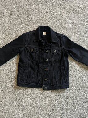 Gap Black Motorcycle Style Slim Jean Jacket